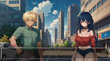 horny girlfriend rips his shirt off in the romance game