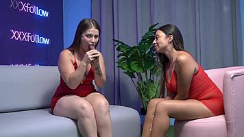 Curvy Colombian Roxie Gates8 and Vega Lu ride huge toys in session