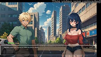 horny girlfriend rips his shirt off in the romance game