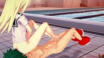Fucking Petite Blonde at Pool in Koikatsu Hentai Game
