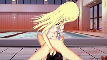 Fucking Petite Blonde at Pool in Koikatsu Hentai Game