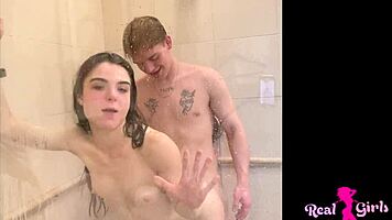 Gorgeous Teen Megan Marx Fucked Roughly Like a Toy in Shower Quickie