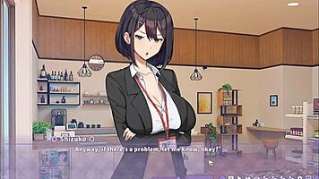 summer clover's sexy boss offers a quickie in the harem game if you're horny
