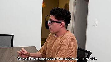 Daniela Andrea Fucks Her Candidate In An Interview With Handjob And Pussy Lips