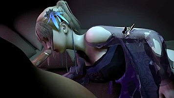 3d cute blonde babe bangs big dick stranger hard