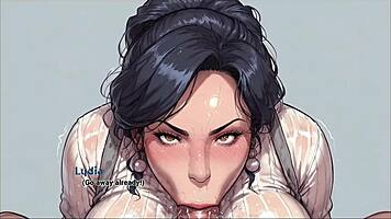 taboo hentai game ep 5, stepmom deepthroats while roomate watches, crazy!