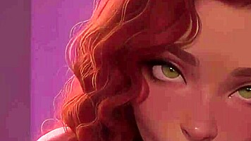 Redhead stepsister intensely sucks big black cock at club pov.