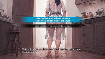 taboo hentai game ep 5, stepmom deepthroats while roomate watches, crazy!