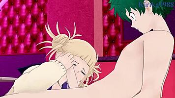 Himiko Toga, Momo Yaoyorozu, Izuku Midoriya in Wild My Hero Academia Hentai