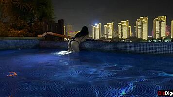 Picked up this brunette in the pool, she made me cum so fast! 😍 Katty West POV