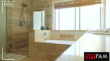 Damn! Stepbro Caught Jerking to Stepsis Cleaning Pussy at Pool