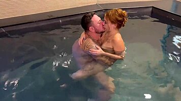 My stepfather couldn’t hold back and devoured me right in the pool with intense licks