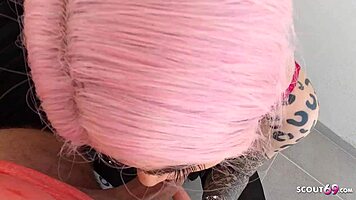 Man, picked up pink hair Latina Penny Unicorn, no condom bang with old German tourist!