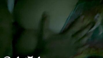 Fucking the young 18+ tattooed emo girl hard after carnival in public bathroom