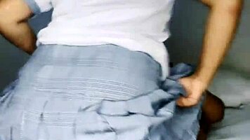 In a homemade teen adventure, my latina cousin rides me passionately on the couch, her young body bouncing wildly.