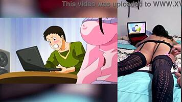 Wow, that exotic babe's big ass and cum on tits are so hot! 😍