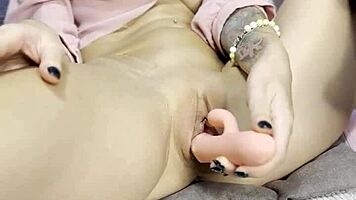 Young girl shoves whole dick laughing in delight