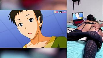 Wow, that exotic babe's big ass and cum on tits are so hot! 😍