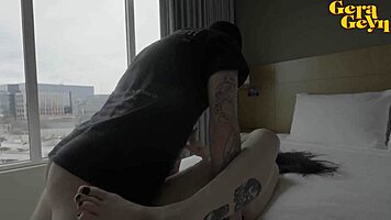 Oh Yes, Amateur Hotwife's First Threesome with Two Massive Black Cocks!