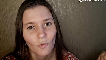 Russian gf sucks monster cock in pov with tanned skinny body and long hair