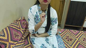 Stepmom ready for dirty talk and wild chudai with stepson!