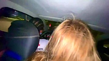 blonde brazilian teen shakes ass riding in car on street