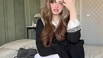 Petite tattooed Canadian teen poses in lingerie