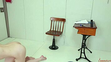 degraded bdsm pig slave eats her dom’s ass in bondage session