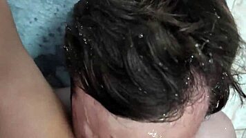 Her big ass squirted on my face, letting me cum inside.