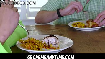 Gropemeanytime - Freeuse Fucking Petite 18+ Stepsister at Family Breakfast