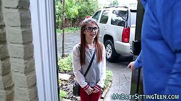 Tiny Babysitter Gets Cumshot!