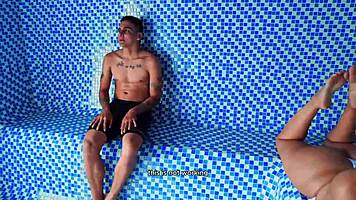 Hey, big ass Colombian milf, ready to fuck this young guy in public sauna?