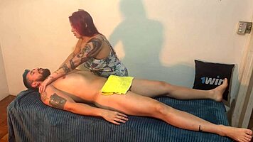 Relaxing Massage Turns Into Happy Ending with Huge Cock Cumshot!