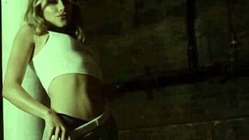 Beautiful blonde teen Amelia poses in lingerie, slowly undressing to reveal her small tits and big ass. Softcore solo session.