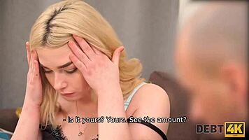 Fascinating Blonde With Curly Hair Fucked By Debt Collector