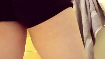 Homemade compilation of petite girls with big asses in the toilet.