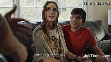 Boyfriend Looking For Funding Convinces Girlfriend With Intimacy Issues To Fuck In Front Of A Perverted Rich Guy Posing As A Therapist