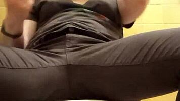 Homemade compilation of petite girls with big asses in the toilet.