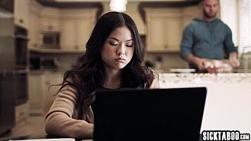 jealous asian teen lulu chu craves wild sex, gets pounded after solo play with slimthick vic.