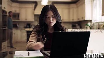 jealous asian teen lulu chu craves wild sex, gets pounded after solo play with slimthick vic.