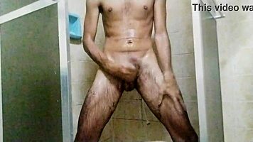 Skinny Young 18+ Brazilian Bathes And Masturbates To Orgasm