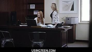 Usingteen 18+ - redhead hot teen intern and blonde milf assistant freeused, oh god it was intense