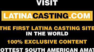 Inked Bubble Butt Latina Dancer Grasps Agent's Big Meat Pole