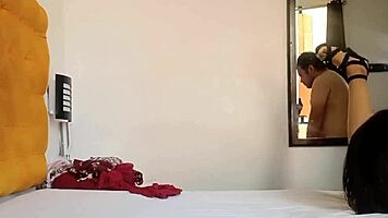 I grab my stepfather while he watches me try on clothes and end up with his cock in my wet pussy