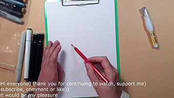 I drew this hot girl in latex with markers, but I messed up the sketch a bit.