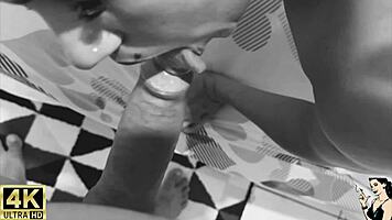 Does the security guard fuck Andressa Castro and cum in her mouth?