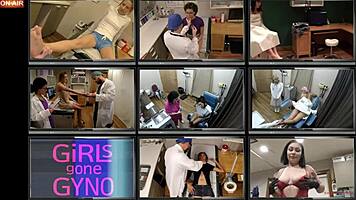 tina lee comet squirms during awkward gyno exam with doctor tampa. nurse angel rose assists at girlsgonegyno!