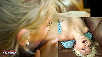 horny blonde coeds bailey and olyssia suck dick for group banging