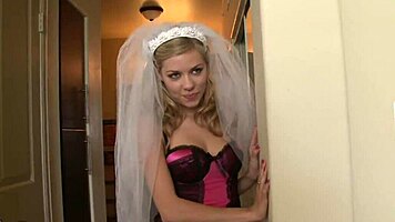 nicole ray explodes on her husband's cock right after wedding