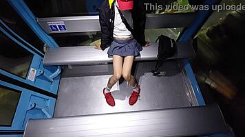 tranny flashes cock in cablebus exhibit with perfect mexican body